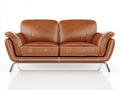 Canapé droit - Similicuir - Métal - 190 x 92 x 88 cm - Marron cognac - Style contemporain