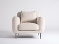 Fauteuil - Tissu-Métal - 88 x 84 x 90 cm - Beige-Noir - Style contemporain