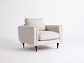 Fauteuil - Tissu-Bois - 86 x 82 x 84 cm - Crème-Marron - Style contemporain