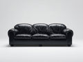 Canapé droit - Similicuir - 220 x 95 x 90 cm - Noir - Style classique