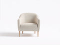 Fauteuil - Tissu-Bois - 82 x 80 x 86 cm - Beige-Bois - Style contemporain