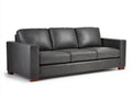 Canapé droit - Similicuir - Bois - 220 x 95 x 85 cm - Gris foncé - Style contemporain