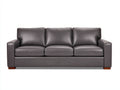 Canapé droit - Similicuir - Bois - 230 x 95 x 85 cm - Gris - Style contemporain