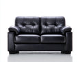 Canapé droit - Similicuir - 165 x 90 x 90 cm - Noir - Style contemporain