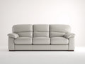 Canapé droit - Similicuir - 235 x 96 x 90 cm - Beige clair - Style contemporain