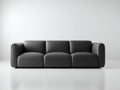 Canapé droit - Similicuir - 240 x 98 x 88 cm - Noir - Style contemporain